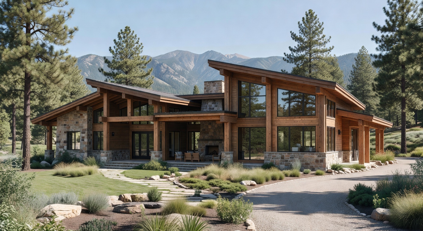 Mountain Modern home in Idaho featuring expansive glazing and natural light with Boise foothills views