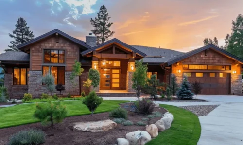 Sustainable custom home featuring energy-efficient design, eco-friendly materials, and modern architecture for a greener living experience.