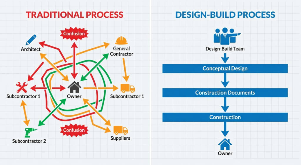 Traditional Process vs. Design Build Process